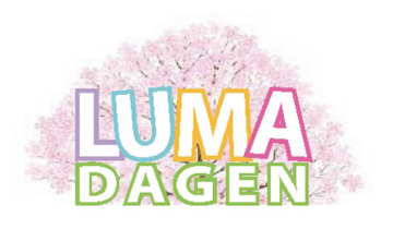 Lumadagens logotype med körsbärsblommande träd i bakgrunden